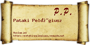 Pataki Pelágiusz névjegykártya
